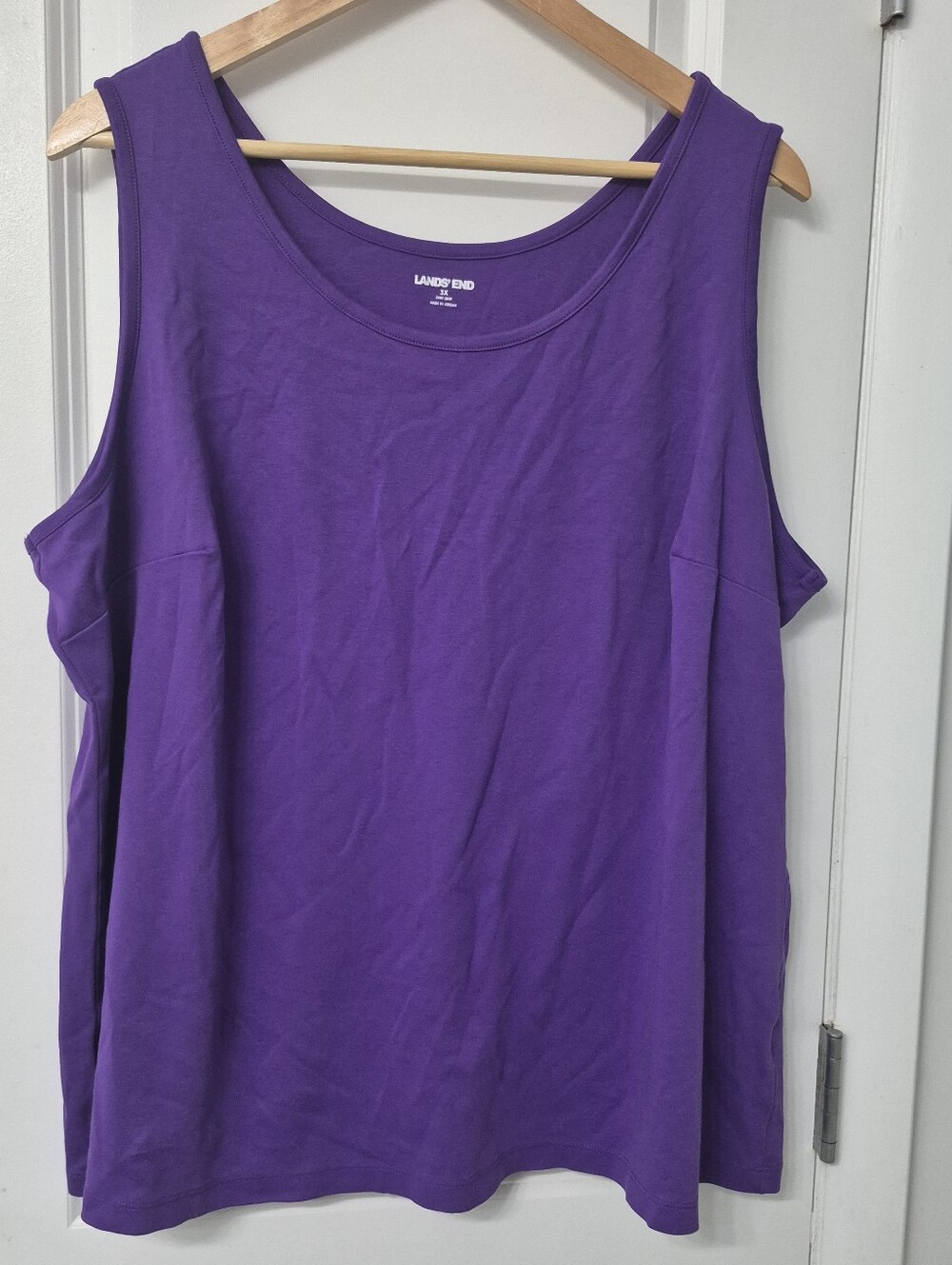 Lands End Purple Tank Top Womens 3X 24-26 Scoop Neck Sleeveless Shirt